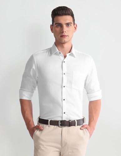 Image of Arrow Slim Fit Mens Formal Shirt - 100% Cotton, Breathable & Comfortable, Full Sleeves Shirts for Men