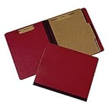Pressboard Classification Folder - 2 Divider, 6 Part - Letter - Earth Red