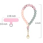 Silicone Beaded Phone Wrist Strap, Cellphone Lanyard with Tether Tab, Hands Free Wristlet Chain Bracelet - Image 6