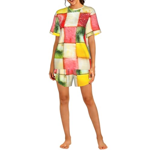 Pyjama court pastèque femme Kiwi vêtement de nuit respirant confortable