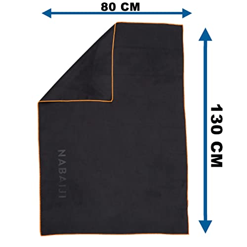Image of Quick Dry Microfibre Towel for Hand Face Bath (Large, Black) 80X130cm Size