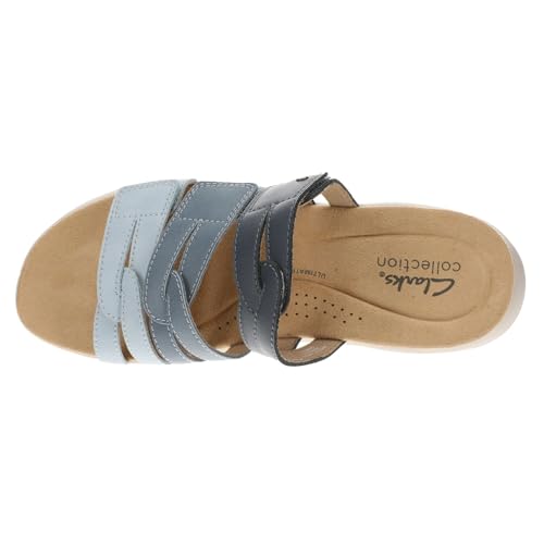 Clarks Maelynn Abby authentique soulier cuir combiné bleu