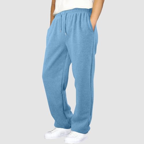 Boys Sweatpants Baggy Straight Wide Leg Open Bottom Pants Elastic Waist Workout Athletic Joggers Pockets Sweat Pants4