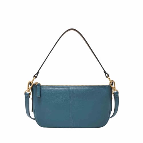 Sacoche Fossil Jolie pour femme sac bandoulière en cuir bleu véritable