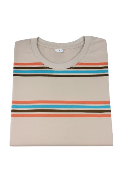 Image of Children's Striped Cotton T-Shirt, Classic Design, Multiple Colors, Age 1-7