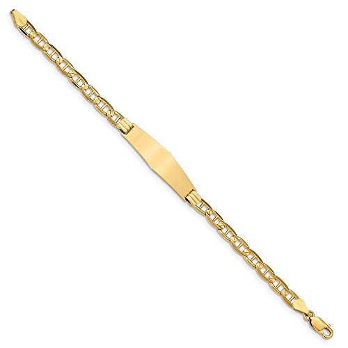 10Mm 14K Engravable Gold Nautical Ship Mariner Anchor Soft Diamond Shape Id Bracelet 8 Inch Jewelry Gifts For Women #TOP2