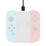 Switch充電スタンド Joy-Conグリップ ジョイコン充電グリップ プレイしながら充電可能 Switch/Switch OLED対応 joy-con 充電スタンド 超軽量 持ち運びに便利 充電指示LED付 Switch OLED【ホワイト】 image