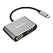 Price comparison product image USB 3.1 Type-C to HDMI VGA Adapter, iMXPW Decora 2 in 1 VGA HDMI 4K UHD Dual Screen Display Adapter for New MB12", MBP(Compatible Thunderbolt 3 Port), Chromebook, Dell, HP, MoreSpace Grey