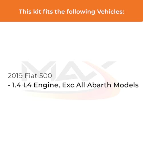 Image of Max Advanced Brakes Front & Rear Brake Kit Compatible With 2019 Fiat 500 1.4 L4 Engine Excl. All Abarth Models Replacement Geomet Coated OE Disc Brake Rotors and Ceramic Brake Pads