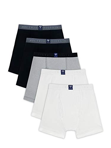 Texere Men's Athletic Boxer Brief 5 Pack (Black/Gray/White, S) Valentine Gift