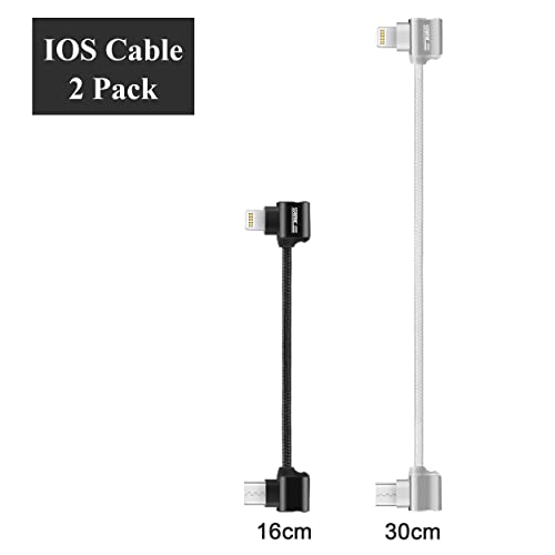 Startrc Lightning Data Cable To Usb-C Cables Mfi Certified For Dji Mini 2 Se/Mini 3 Pro/Mini 2/Air 2S/Mavic Air 2/Mavic 3 Accessories,11.8In And 6.3In Rc Remote Cotroller Otg Extension Cable(2 Pack) #TOP6