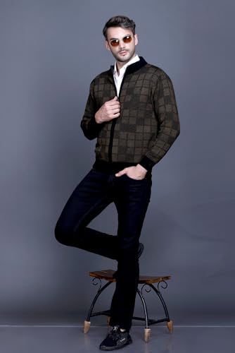 Image of GODFREY Full Sleeve Zipper Sweater for Man Winter Wear -Mens Woolen Sweaters Turtle Neck