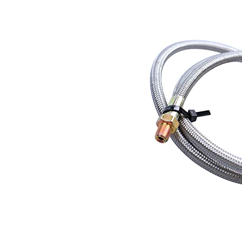 Turbo Oil Feed Line Kit Compatible with T3 T4 T60 T61 T70 1/8 PNT 90 Degree 41'' Universal Turbocharger 4AN Oil Feed Line by VKVXCLON - Image 8