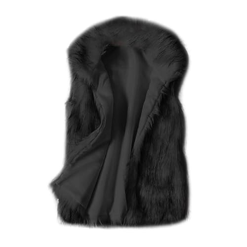 Chaleco de mujer con solapa de felpa ideal para paseos al aire libre en invierno