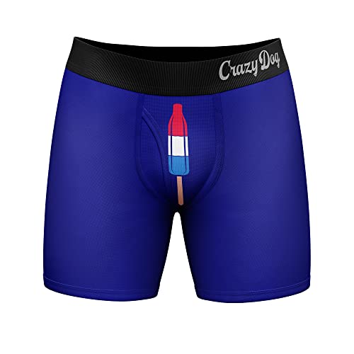 Crazy Dog T-Shirts Mens Coolest Pop Boxer Briefs Funny Gift for Dad Father's Day Novelty Underwear for Guys Funny Graphic Boxers Dad Joke Cool Sarcastic Mens Novelty Boxer Coolest L