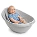 BabybeFun Baby Badewanne mit Badewanneneinsatz für Neugeborene - Testsieger - Rutschfeste Babybadewanne für Babys und Kleinkinder - 0-6 Monate - Babywanne für Dusche Badewanne Grau