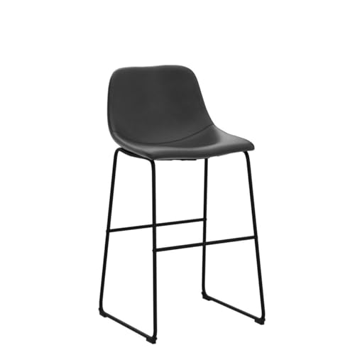 image for Rfiver Pu Faux Leather Bar Stools Set of 2, Industrial Pub Barstools w