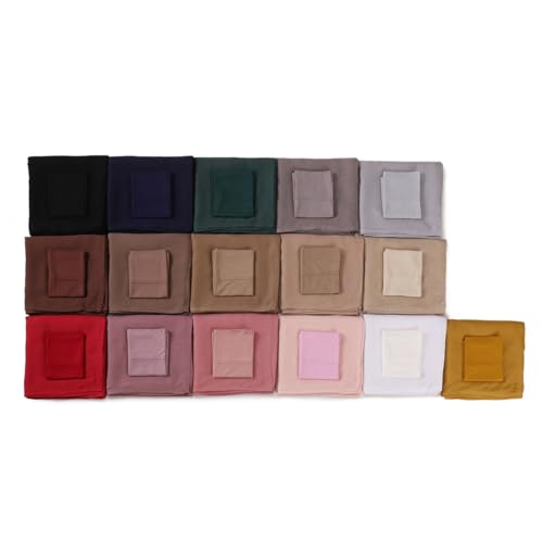 Premium Viscose Hijab Scarf with Model Undercap Hijabs Set For Women Head Wraps Solid Color Scarves4