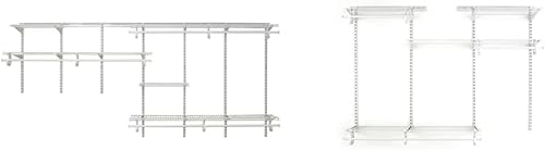 ClosetMaid ShelfTrack 2091 - Kit organizador de armario ajustable, de 7 a 10 pies, color blanco y organizador de armario ajustable 8808, de 4 a 6