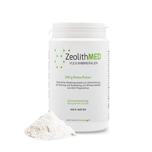 Zeolith MED Detox-Pulver, Medizinprodukt, Apothekenqualität, Vergleichssieger, Entgiftung von Schwermetallen, Entgiftungskur, Vulkanmineralien, Heilerde, Darmreinigung (200 g (1er Pack))