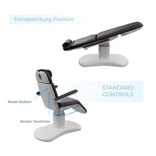 Spa Numa New Lucent 4 Motor Luxury Electric Treatment Chair for Beauty Spa Facial Massage Aesthetic Working Exam Procedure Therapy | Adjustable Spa Bed 2270FB (Black) - Image 4