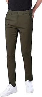 Men's Skinny Stretchy Khaki Pants Colored Pants Slim Fit Slacks Tapered ...