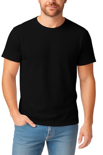 MIKAL Men’s 100% Cotton Crew Neck Soft Premium Regular Fit | Plain Short Sleeve Comfort Fit Stretch Summer T-Shirt