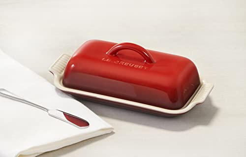 Le Creuset Stoneware Heritage Butter Dish, Cerise