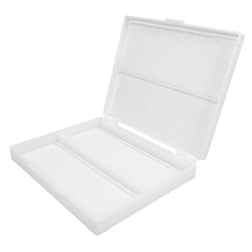 ULTECHNOVO Microscope Slides Box 100pcs Storage Case Plastic Slide Organizer for Lab Classroom