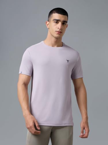 Image of TECHNOSPORT Men's Slim Fit Polyester Activewear Sports T-Shirt with Moisture-Wicking Comfort for Workout, Running & Gym