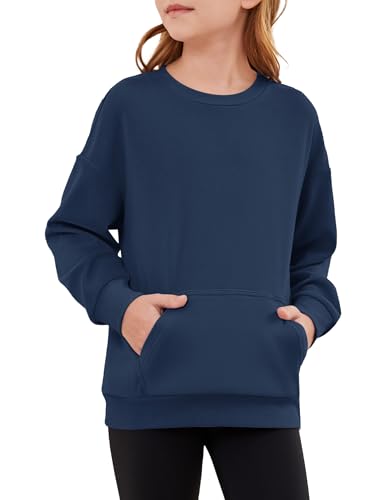 Girls Crewneck Sweatshirts Kids Long Sleeve Tops Cute Oversized Hoodless — view 2