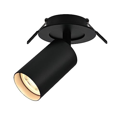 BOYIR GU10 Lámpara de Techo Negra, Focos LED Interior Techo Orientables y Giratorios, Lámpara de techo con anillo frontal extraíble para Salon, Dormitorio, Pasillo, Comedor, Sin Bombilla