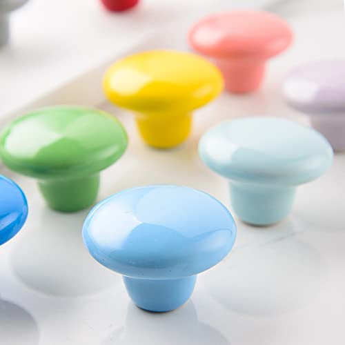 HUAMULAN Ceramic Knobs Button Round Mushroom Cabinet Dresser Pulls 15PCS by HUAMULAN - Used condition - Image 5
