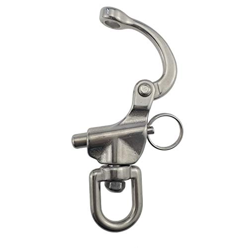 image for keehui Pair 3-1/2inches Swivel Eye Snap Shackle Quick Release Bail Rig