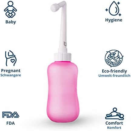 T2 Perineal Bottle - Portable Bidet for Postpartum Care, Perineal Pain Relief - 360ml Squeeze Bottle with 60° Nozzle & Washable Storage Bag - Hospital Bag Maternity Essential, Gift for Mum to Be