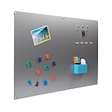 BurghCO Magnetic Bulletin Board - Wet Erase Magnetic Wall Board for Classroom, Office, and Home - Premium, Steel Memo Board - Made in The USA - (24' x 36', Silver)