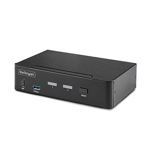StarTech.com 2-portowy przełącznik 8K KVM DisplayPort 1.4, 8K 60Hz / 4K 144Hz, DP 1.4, 2 porty USB 3.0, 4 x USB 2.0 HID, przełącznik KVM DisplayPort, przycisk i klawisz skrótu, MST