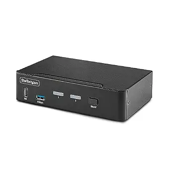 StarTech 2-Port DisplayPort KVM Switch, 8K 60Hz / 4K 144Hz, USB 3.0, TAA
