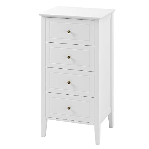TTVIEW 4 Drawer Dresser, Antique Wide Chest of Drawers with Solid Frame