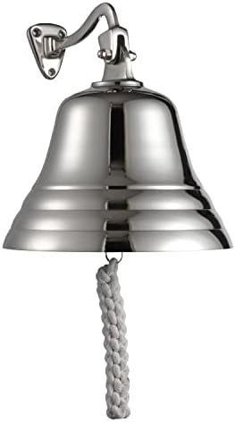 ACL Bar Accessories for Home Pub Hand Bell  Wall Mounted Bar Bell Nautical Decorations  Unique Silver Bell with Crisp Loud Sounds Ideal for Christmas, Reception, Pubs (5 Inch)