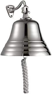 ACL Bar Accessories for Home Pub Hand Bell  Wall Mounted Bar Bell Nautical Decorations  Unique Silver Bell with Crisp Loud Sounds Ideal for Christmas, Reception, Pubs (5 Inch)