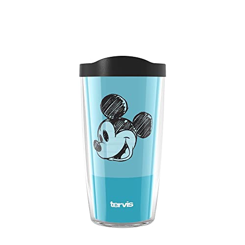 Tervis Disney Fundamentals Collection Made in USA Double Walled Insulated Tumbler Travel Cup Keeps Drinks Cold & Hot, 16oz, Mickey