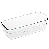 Gerlach 1760 Kastenform 1,5 l Aus Hitzebeständigem Glas Borosilikatglas Kuchenform Brotbackform Auflaufform Backform Rechteckig 25 x 11 cm Für Backofen Gefrierfach Flow