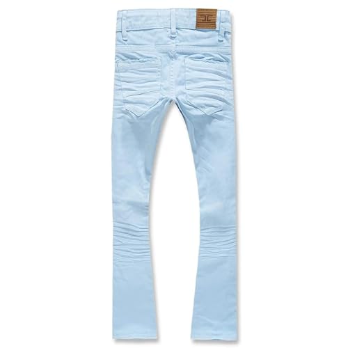 Boys Stacked Fit Denim with Shreds Jeans (Sky Blue)2