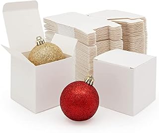 100-Pack Small White Gift Boxes with Lids for Party Favor, 7.7 x 7.6 x 7.6 cm