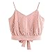 Produktbild UKKD Chiffon Weste Sexy Camisole Tops Backless Massive Perle Perlen Camis Sleeveless-Pink,L