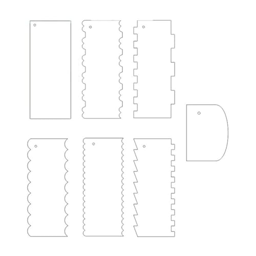 Jrifedptry Juego de 7 peines de glaseado para pasteles, decoración de tartas, acrílico transparente para hornear, con agujeros