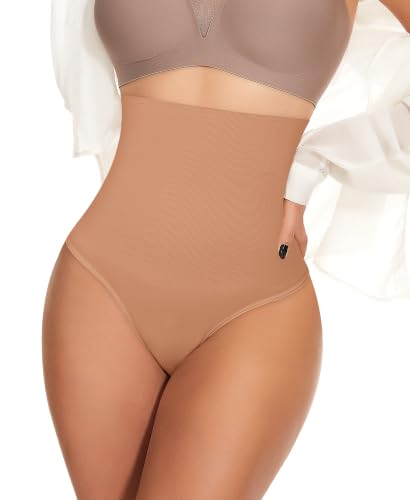 Image of Werena Tummy Control Thong Shapewear for Women High Waisted Body Shaper Panties Shaping Thong Girdle Underwear