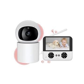 Babá Eletrônica Câmera para Bebês com Tela de 3.2" Visão Noturna Infravermelha Áudio Bidirecional Detecção de Som VOX Monitoramento Temperatura Canção de Ninar Digital Neném Pets Cachorros Gatos