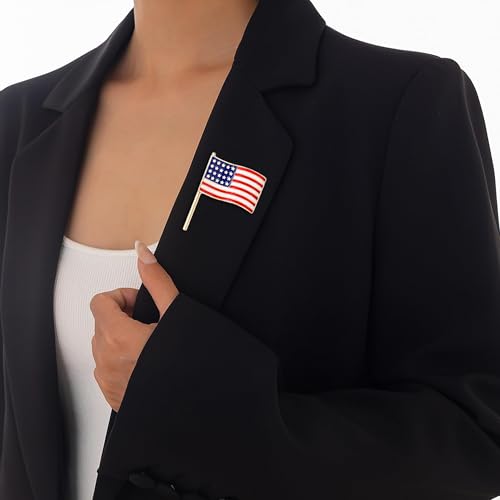 Image of American Flag Pin Patriotic Enamel Brooch USA 250th Birthday 250 Years Anniversary 4th of July Independence Day Accessories Celebration Gift